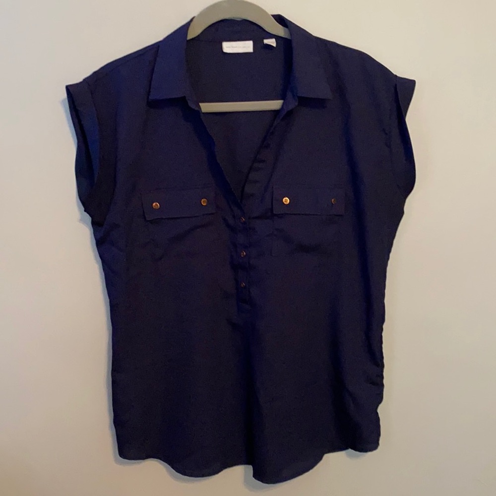 New York & Company Dark Blue Blouse